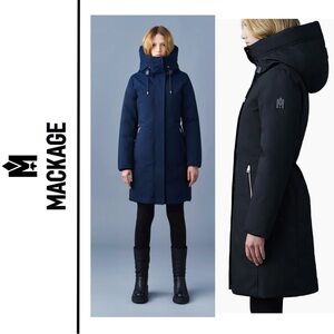 NEW Mackage SHILOH-FZ 2-IN-1 fitted down coat with removable bib & natural fur